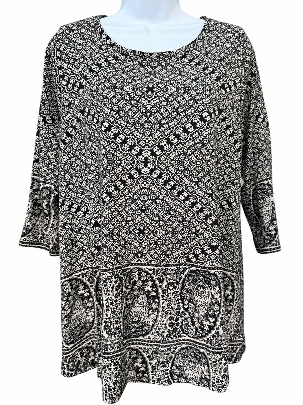Lucky Brand Boho Paisley Tunic Top — Size 1X